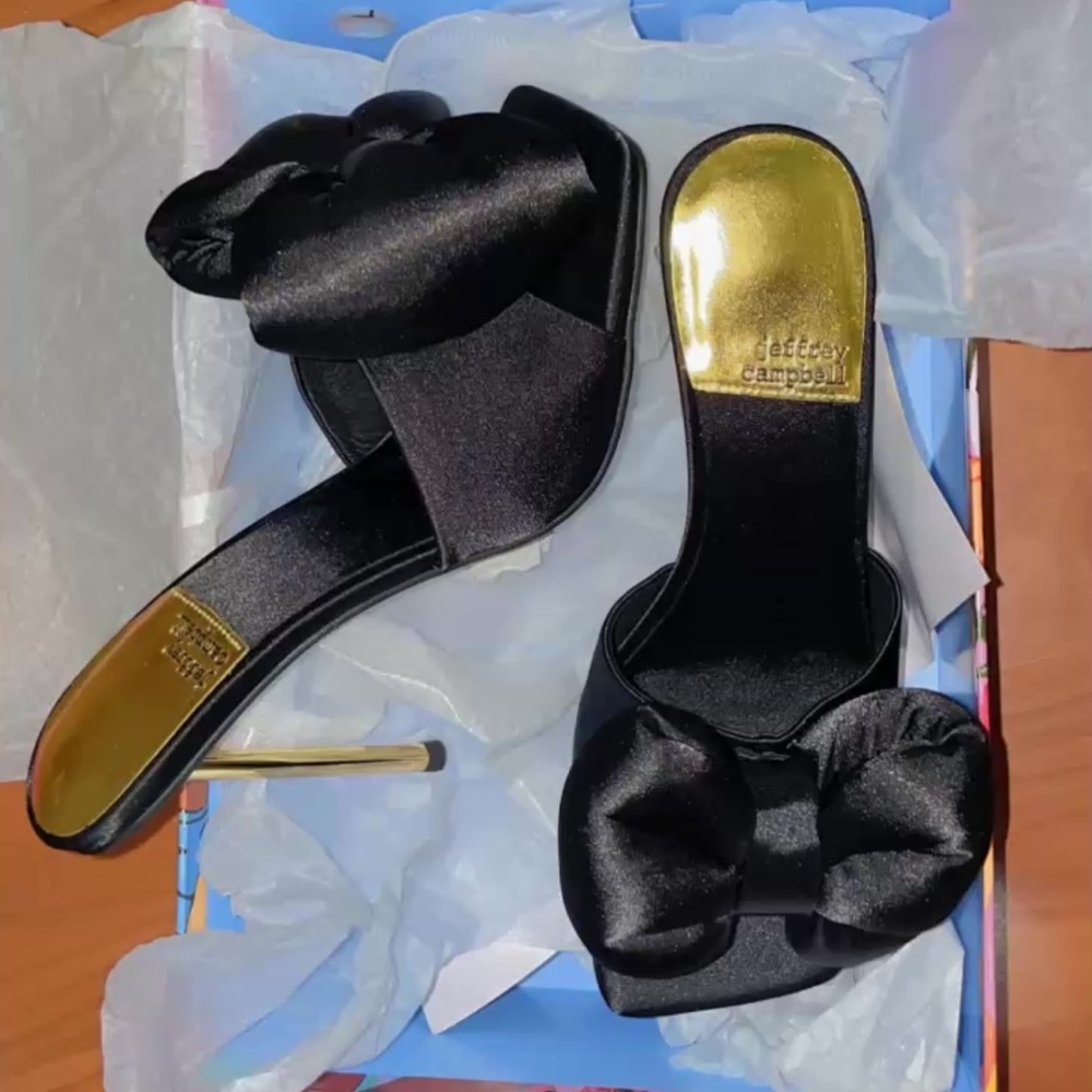 Jeffrey Campbell - Bow Down Satin Slide Sandal